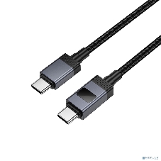 Кабель USB2.0 Hoco Type-C/Type-C, 3А, 60Вт, с дисплеем, X118, 1м, черный, коробка