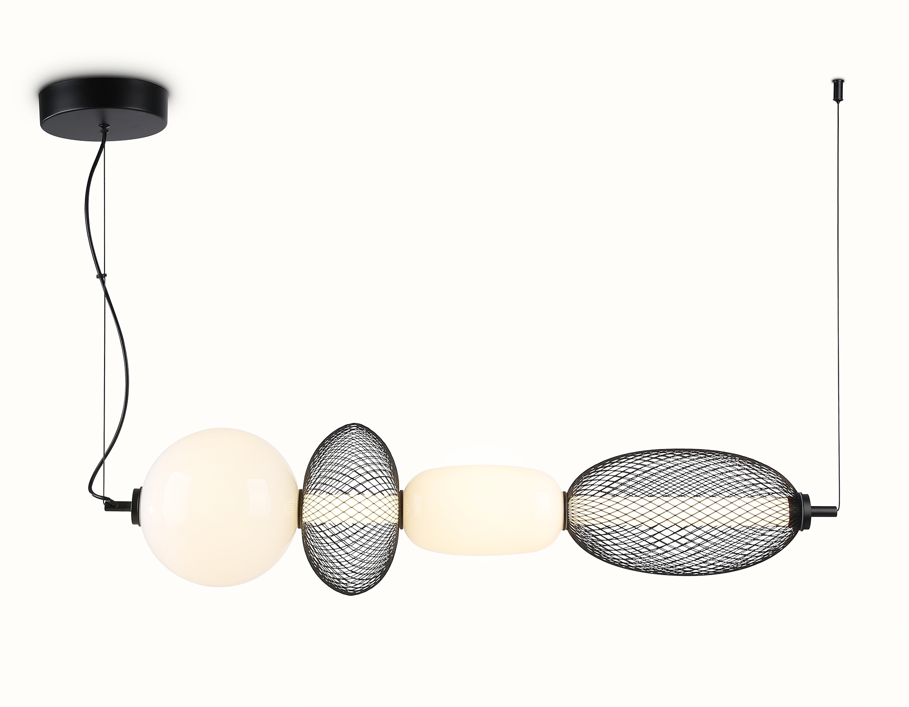 Подвесной светодиодный светильник Ambrella light LH11010 BK/FR черный/белый матовый 32W 3000K 915*220*220