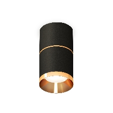 Светильник Ambrella Light XS7402181 SBK/PYG черный песок/золото желтое полированное MR16 GU5.3 (C7402, A2072, C7402, N7034)