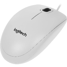 Мышь проводная Logitech B100 белый, 1000 dpi, USB, кнопки - 3