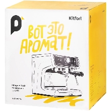 Кофеварка рожковая Kitfort КТ-7170 серебристый/белый, исп. кофе - молотый, 2,8 л, 2900 Вт, 20 бар