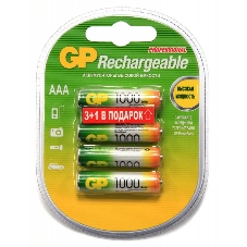 Аккумулятор GP 100AAAHC3/1-2CR4 AAA 1000mAh (3шт +1 шт. в уп-ке)
