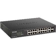 Коммутатор D-Link DGS-1100-18PV2/A, 16×1 Гбит/с + 2×1 Гбит/с SFP, настраиваемый
