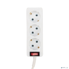 Удлинитель PROconnect 3 гнезда, 3 м, 3х0.75 мм², с/з, с кнопкой, белый