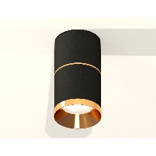 Светильник Ambrella Light XS7402181 SBK/PYG черный песок/золото желтое полированное MR16 GU5.3 (C7402, A2072, C7402, N7034)