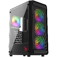 Компьютерный корпус Bloody BD-CC114 черный без БП ATX 8x120мм 1xUSB 2.0 1xUSB 3.0 audio bott PSU