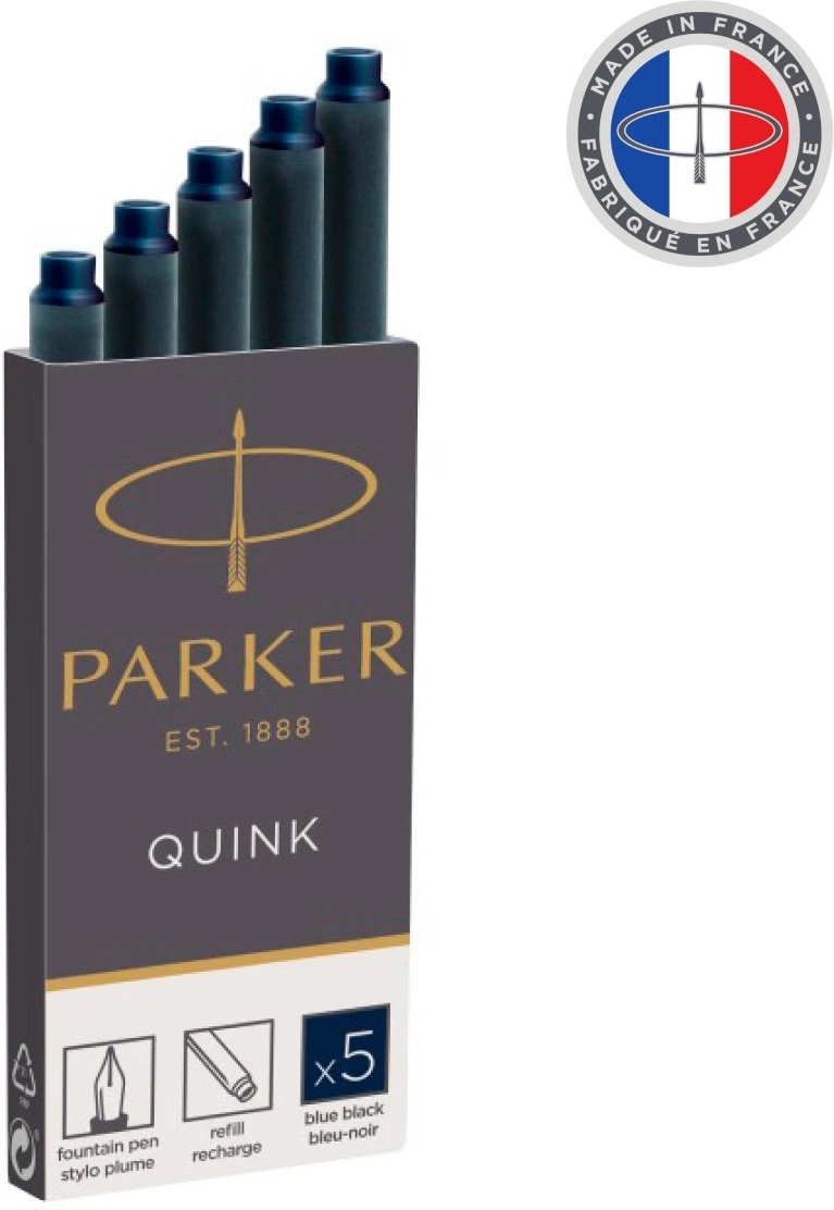 Картридж Parker Quink Z11 (CW1950385) черный/синие чернила, для ручек перьевых (5шт)