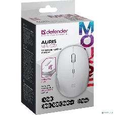 Мышь беспроводная Defender Auris MB-027 белый, 1600 dpi, радиоканал, USB, кнопки - 4