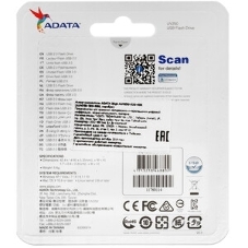 Флешка USB ADATA UV250 (AUV250-32G-RBK), 32Gb, USB 2.0, R/W 25/10, серебристый