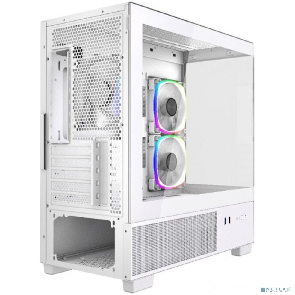 Корпус Powercase Vision Micro M1 ARGB, Tempered Glass, 3x 120mm ARGB fans, белый, mATX (CVMM1W-A3)
