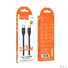 Кабель USB2.0 Hoco Type-C/Type-C, 5A, 240Вт, X115, 1м, черный, коробка