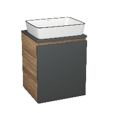 Тумба Bau Dream Blackwood 50 графит, раковина BAU Hotel Black Rand 48х37