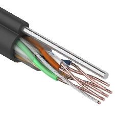 Кабель витая пара Rexant F/UTP, cat.5e, PE, 4PR, 24AWG, внешний, черный, с тросом Кабель витая пара Rexant F/UTP, cat.5e, PE, 4PR, 24AWG, внешний, черный, с тросом