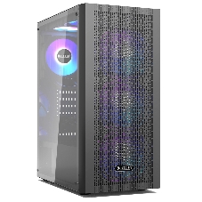 Корпус без блока питания PCCOOLER MA100 MESH BK, Mesh Mid Tower, черный, TG, 0.4 SPCC, 3x120мм ARGb ATX, mATX, mITX 160/310/180мм 2x2.5