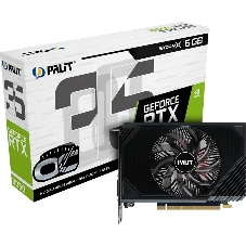 Видеокарта Palit GeForce RTX 3050 StormX OC, 6 GB GDDR6, 96 bit, 1xDisplayPort, HDMI, DVI-D, GPU 1492 MHz