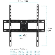 Кронштейн для ТВ ARM MEDIA COBRA-51 черный (max VESA 400x400 мм., настенный, наклонно-поворотный, max 35 кг)