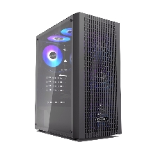 Корпус без блока питания PCCOOLER MA100 MESH BK, Mesh Mid Tower, черный, TG, 0.4 SPCC, 3x120мм ARGb ATX, mATX, mITX 160/310/180мм 2x2.5