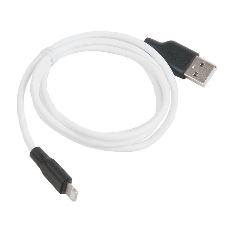 Кабель USB 2.0 HOCO X21, силиконовая оплетка, AM/Lightning M, бело-черный, 1м