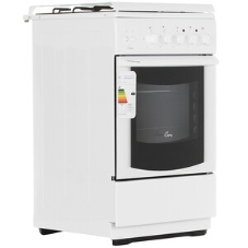 Плита комбинированная Flama RK 23-121 W белый, конфорок 3 газовых и 1 электрическая, духовка 50 л, 50 см x 85 см x 60 см