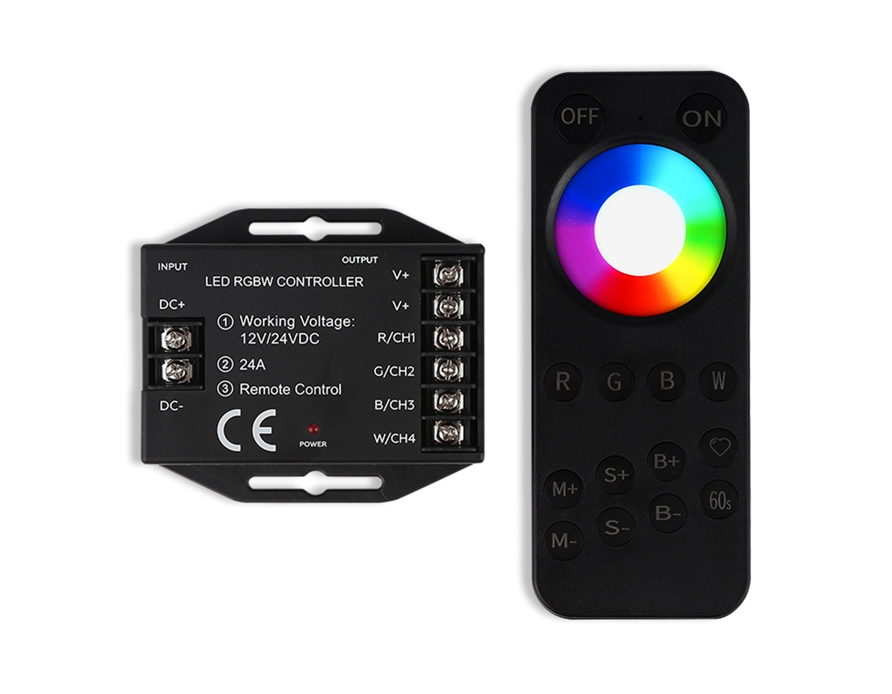 Контроллер GS11461 RGBW 24A 12V 288W/ 24V 576W (ПДУ Радио 2.4G AAA)