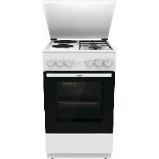 Плита комбинированная Gorenje GK5A12WG белый, конфорок 2 газовых и 2 электрических, духовка 68 л, 50 см x 85 см x 59.4 см