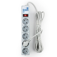 Фильтр-удлинитель Power Cube B 5,0 м 5 розеток (серый) 10А/2,2 кВт