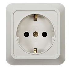 Розетка 1-м BOLLETO с заземл. накл. 7028 белый ASD/IN HOME 4680005959792