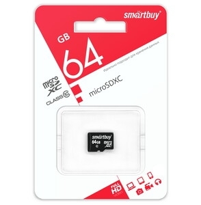 Флеш карта Smartbuy MicroSDXC 64Gb Class10 UHS-I U1 microSDXC