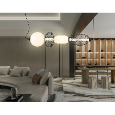 Подвесной светодиодный светильник Ambrella light LH11010 BK/FR черный/белый матовый 32W 3000K 915*220*220