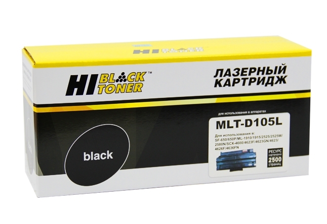 Расходные материалы Hi-Black MLT-D105L Картридж для Samsung ML1910/1915/2525/2525W/2580N/SCX4600, с чипом, 2500 стр.    