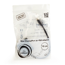 Переходник miniDisplayPort - VGA, Cablexpert A-mDPM-VGAF-02, 20M/15F, длина 15 см, черный, пакет