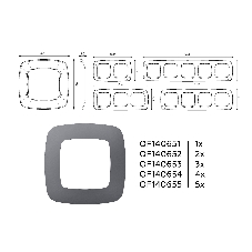 Рамка OMEGA Ecta (Антрацит серый) 4-ая OF140654