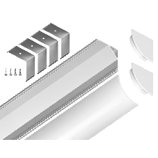 Алюминиевый профиль Ambrella light GP2100WH белый 2000*15.7*15.7