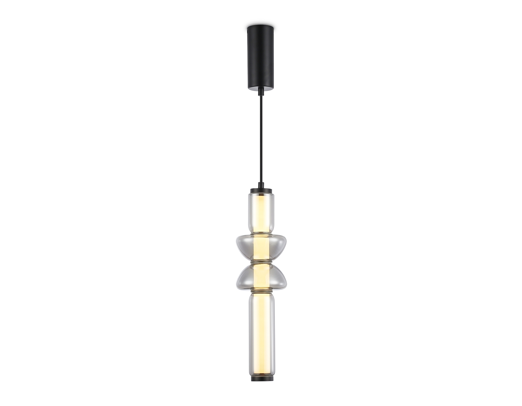 Подвесной светодиодный светильник Ambrella light LH11021 BK/SM черный/дымчатый 17W 3000K D120*435