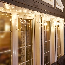 Гирлянда Neon-night Айсикл (Бахрома) светодиодная 5х0,7 м, 152 LED, белый провод каучук, теплое белое свечение