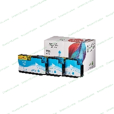 Набор струйных картриджей Sakura CZ134A (№711 Cyan 3-pack) для HP, голубой, 26 мл.