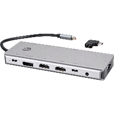 USB-концентратор VCOM CU4706, USB Type-C, HDMI/DP/USB3.0/TC/USB2.0/RJ45/SD/TF/PD/3.5 мм jack, USB Type-C