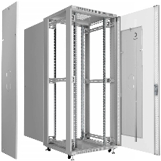 Шкаф телекоммуникационный напольный Cabeus, IP20, 42U, 2055х800х800 мм (ВхШхГ), дверь: стекло, разборный, цвет: серый