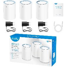Бесшовный Mesh роутер Cudy M1200(3-Pack) AC1200 10/100BASE-TX белый (упак.:3шт)