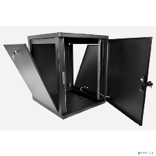 Шкаф телекоммуникационный ЦМО настенный разборный 12U (600 x 650) съемные стенки, дверь металл, черный (ШРН-М-12.650.1-9005)