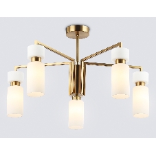 Люстра Ambrella light LH56124/5 BS/FR латунь/белый матовый E14*5 max 40W D605*350
