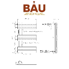 Полотенцесушитель дизайнерский электрический BAU Eastern Wind Black 80х50, подключение нижнее, черны
