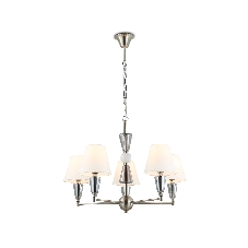 Люстра Ambrella light LH75253/5 SN/FR сатин никель/белый матовый E14*5 max 40W D700*510