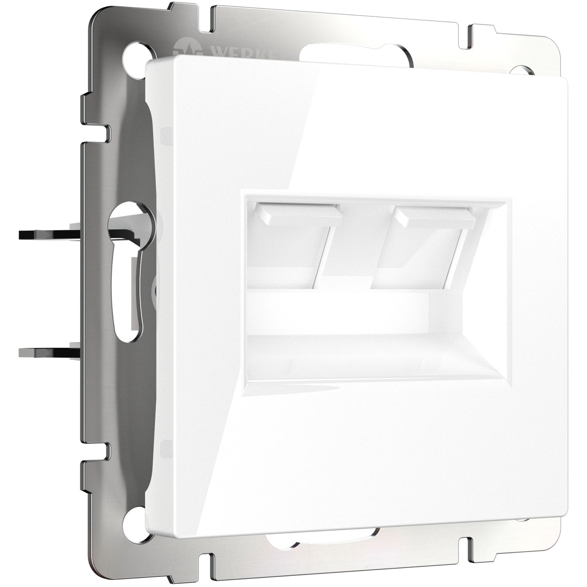 Розетка двойная Werkel Ethernet RJ-45 (белый) W1181101