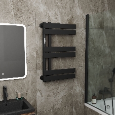 Полотенцесушитель дизайнерский электрический BAU Eastern Wind Black 80х50, подключение нижнее, черны