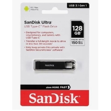 Флешка USB Sandisk CZ460 Ultra (SDCZ460-128G-G46), 128Gb, USB Type-C, R/W 150/30, черный