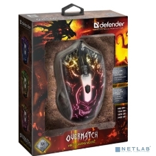 Мышь проводная Defender Overmatch GM-069 черный, 2400 dpi, USB, кнопки - 4
