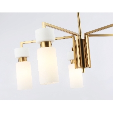 Люстра Ambrella light LH56124/5 BS/FR латунь/белый матовый E14*5 max 40W D605*350