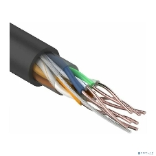 Кабель UTP Rexant 4PR 24AWG, CU (медь), cat.5e, 100 МГц, PE, черный, OUTDOOR, бухта 25 м
