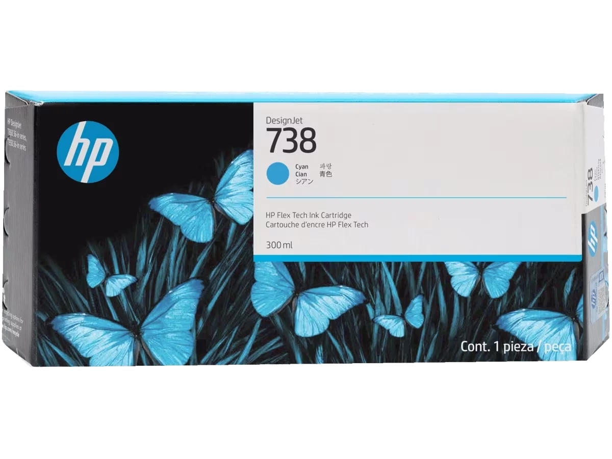 Картридж струйный HP 738 300-ml Cyan DesignJet Ink Cartridge